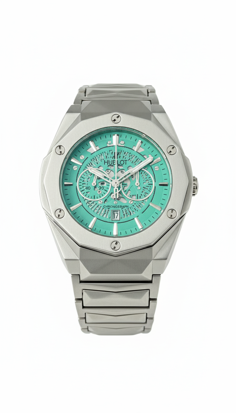 HB Silver Green Diamond Cut