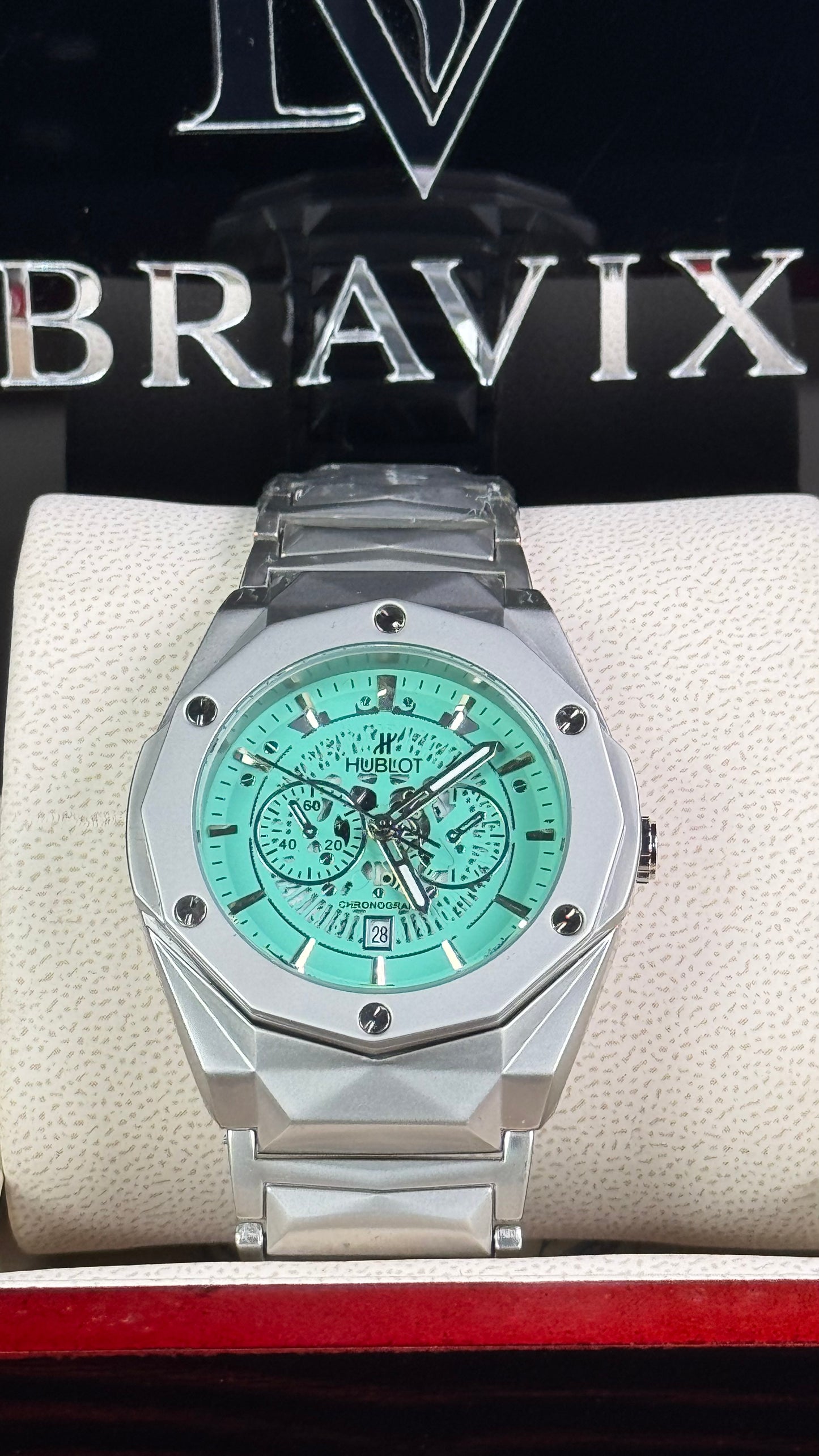 HB Silver Green Diamond Cut