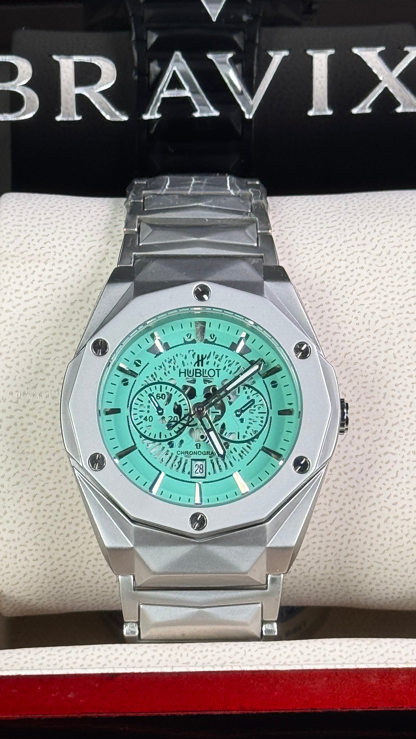 HB Silver Green Diamond Cut