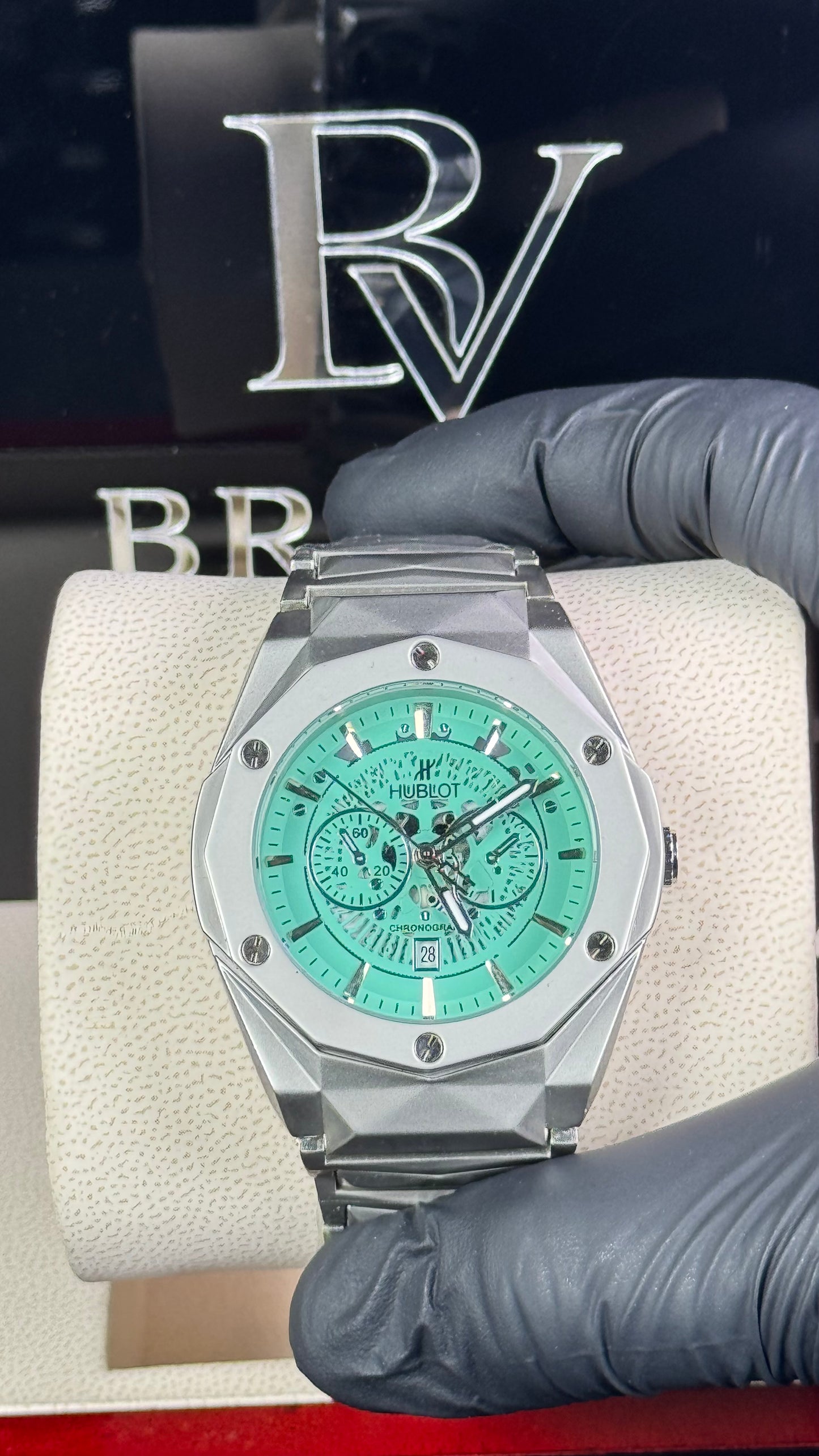 HB Silver Green Diamond Cut