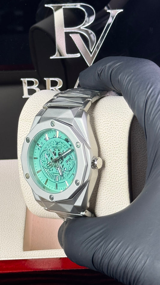 HB Silver Green Diamond Cut