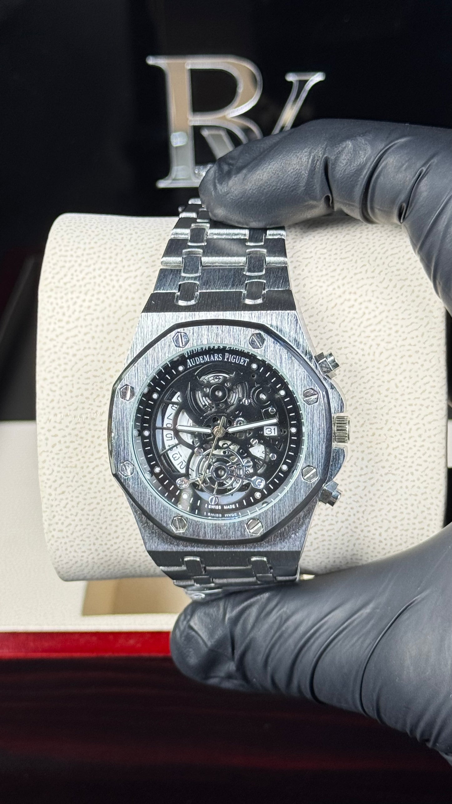 AP Silver Black Dial